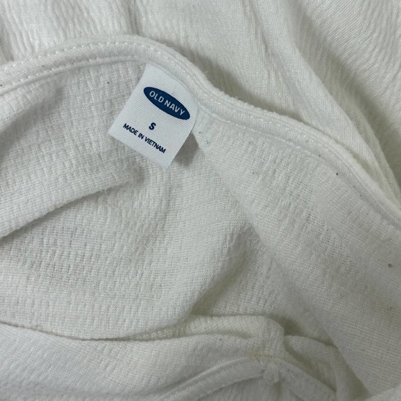 Old Navy Linen White Flowy Shirt Blouse Size L Beach Cover Up Top - Picture 9 of 10